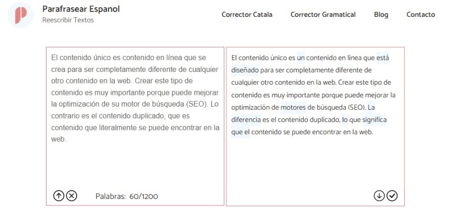 Como as ferramentas de parafraseamento ajudam no conteúdo único?