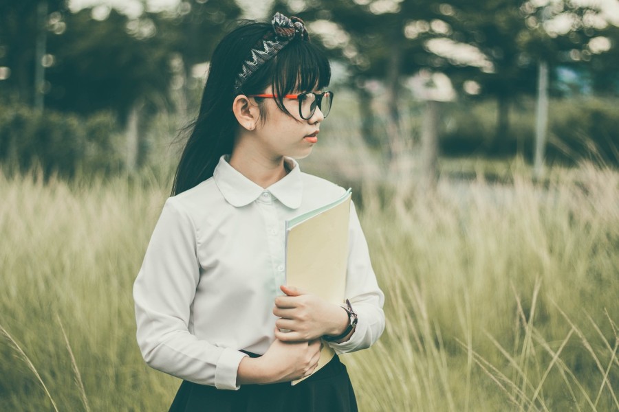 asian, student, book